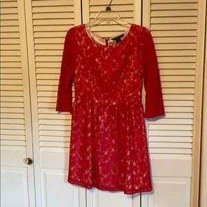 Red lace FRENCH CONNECTION dress